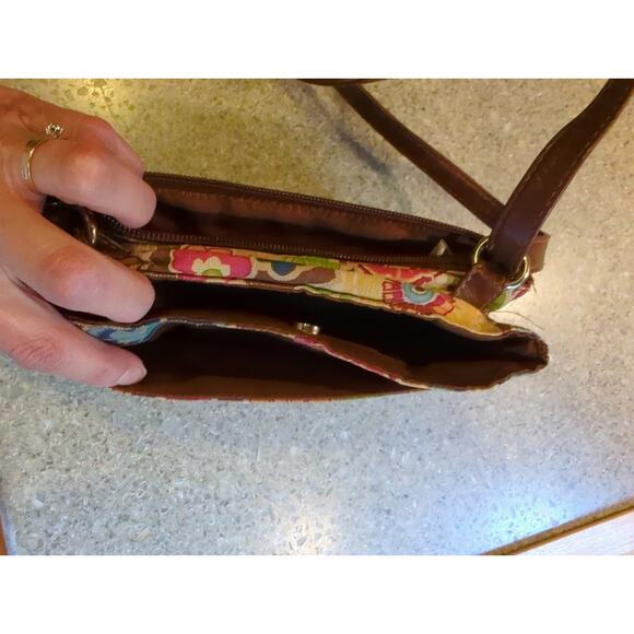 Rosetti Floral Crossbody Shoulder Purse adjustable strap Leather Bow 8 x 6 x 3 - Picture 10 of 12